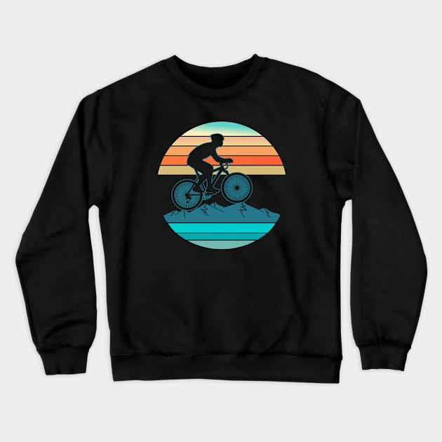 Retro Vintage Mountain Bike MTB Mountain Bikers Biking Cycling Biker Gift Crewneck Sweatshirt by Charaf Eddine